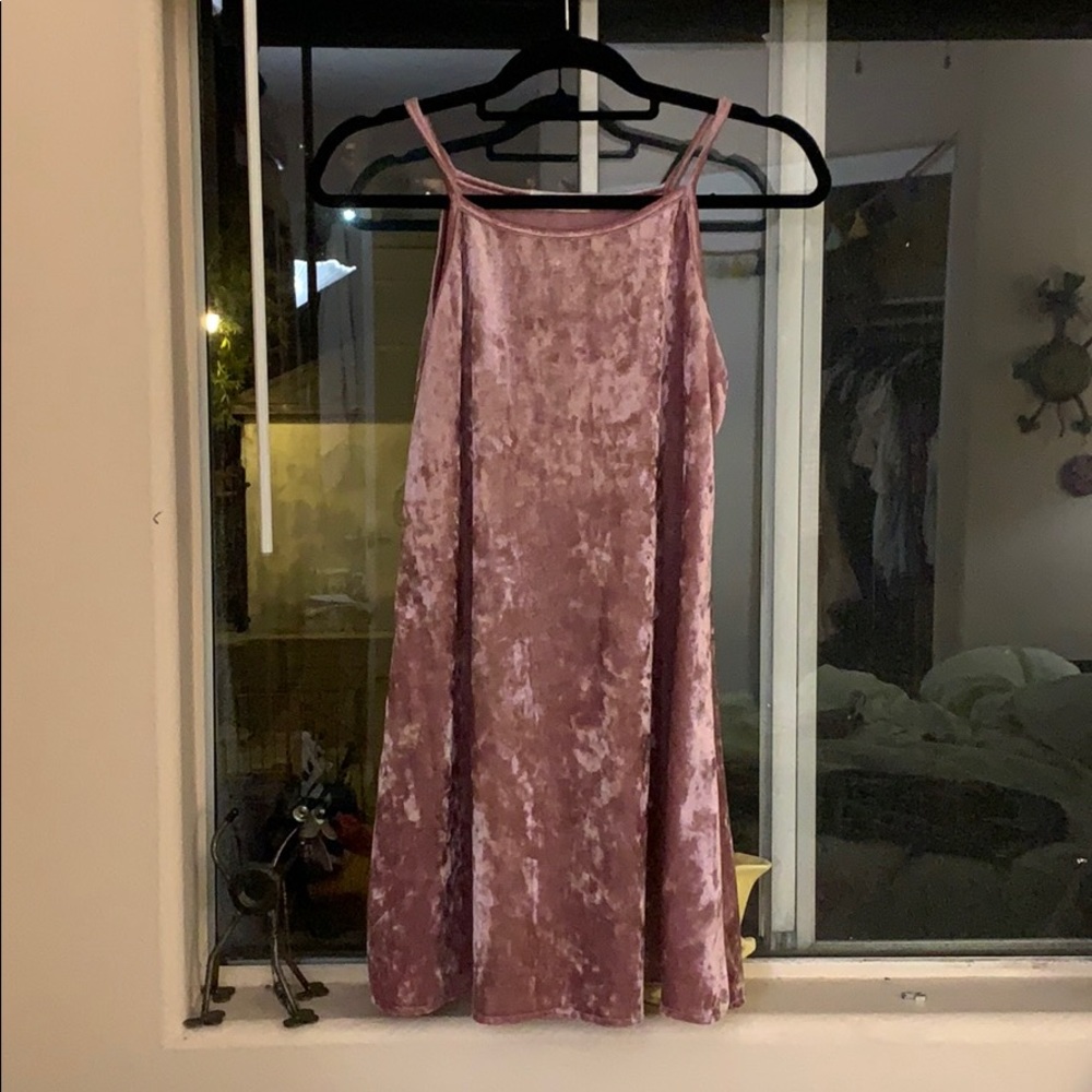 Pink Velvet Mini Dress